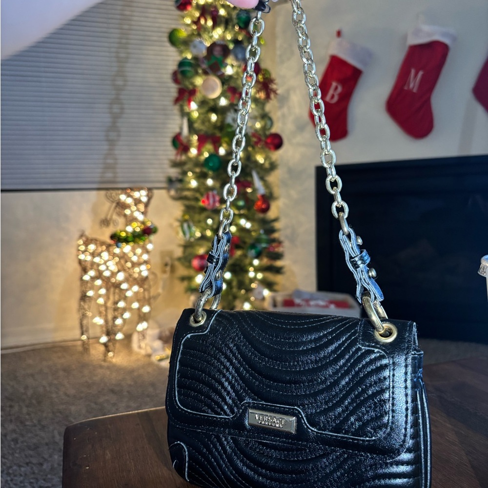 Versace Black Mini Chain Bag